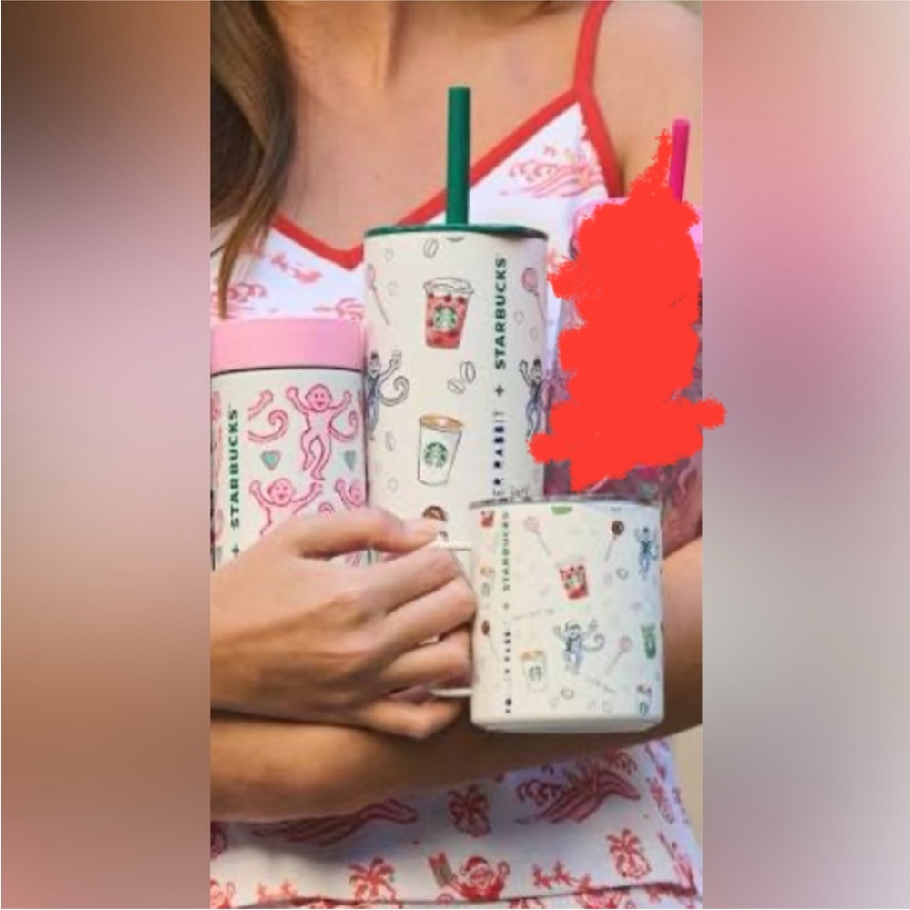 BUNDLE OF 3 - Starbucks X Roller Rabbit Collection of Cups NEW